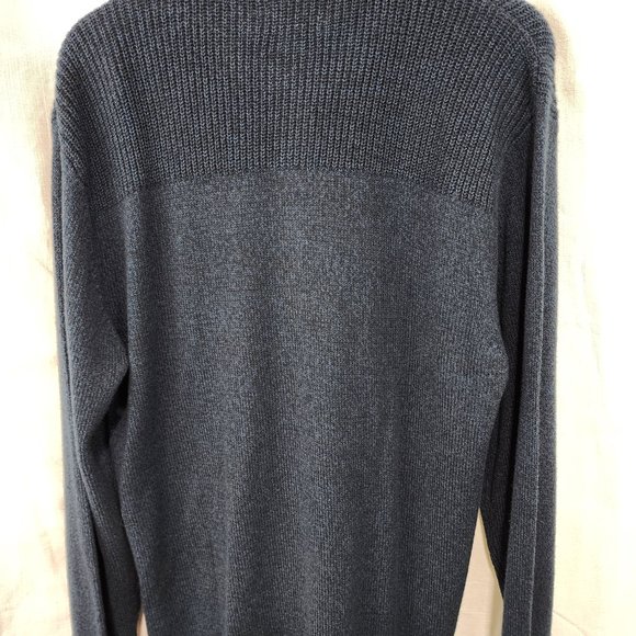 New Structure zip up blue and black heather cardigan sweater, size Large. - Picture 6 of 6